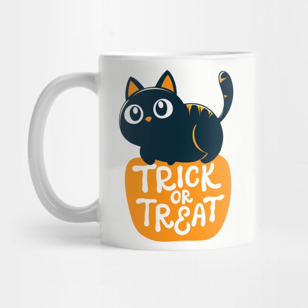 Cute Pumpkin Black Cat Lover Trick or Treat Funny Women Men Kids by AimArtStudio